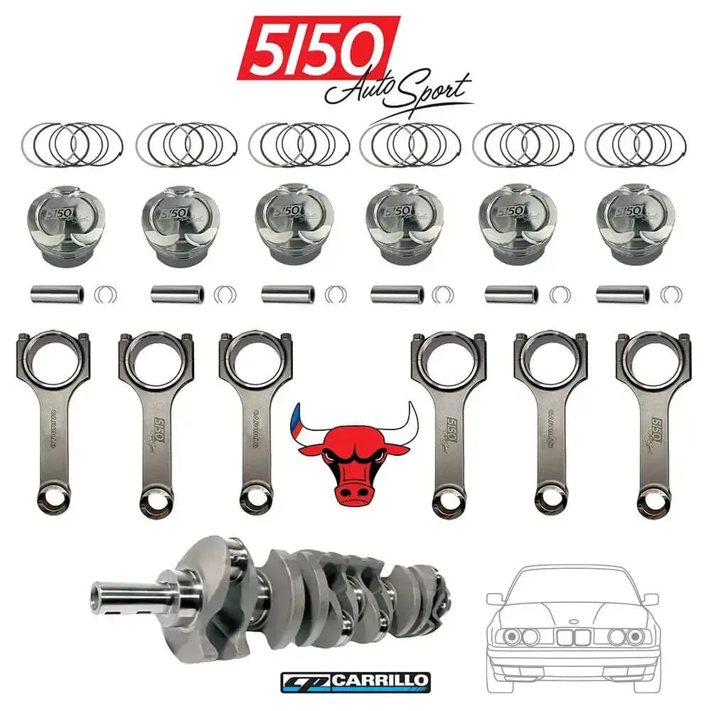 BMW S38 4.2L Stroker Kit by 5150 AutoSport featuring CP-Carrillo Connecting Rods and Pistons