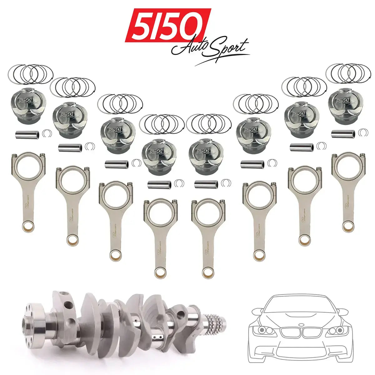 BMW S65 V8 Stroker Kit Including Crankshaft Pistons and Connecting Rods