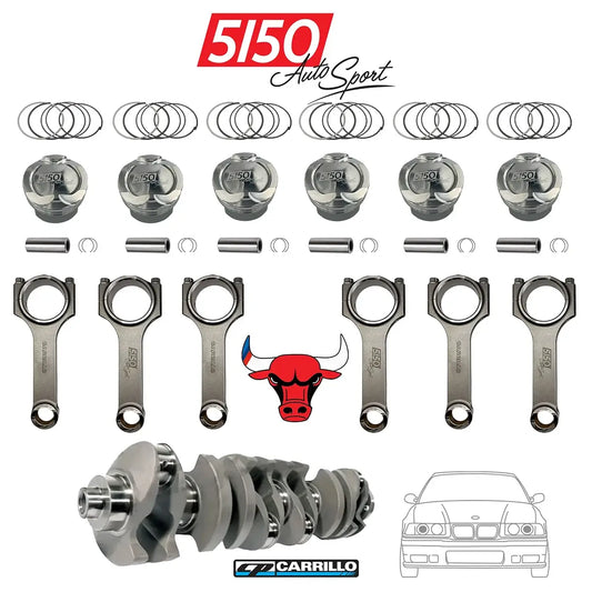 High Performance Stroker Kit for E36 M3 Euro Models Featuring Stroker Crankshaft, Forged Pistons and Connecting Rods