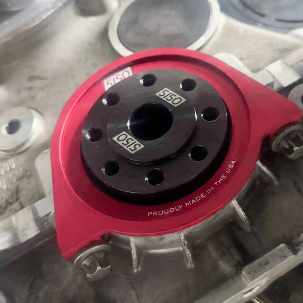 BMW N54 / N55 / S55 Upgraded Crank Hub and Crank Seal Guard Installed on an Engine