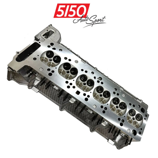 A high-performance 5150 AutoSport cylinder head for BMW M50 / M52 / S50 / S52 engines with high performance valves and porting, intended for high horsepower street and racing applications.
