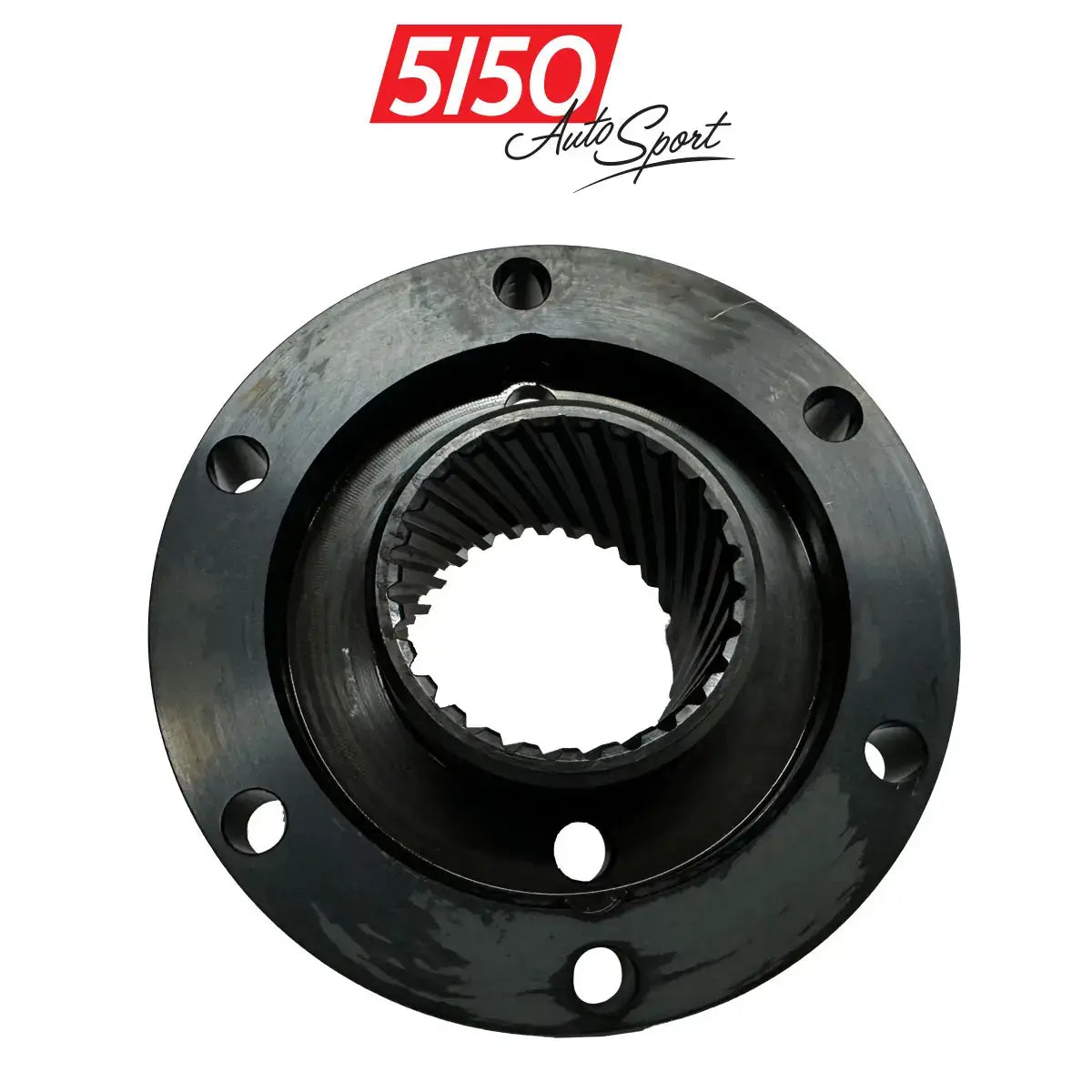 Back view of 5150 BMW S54 VANOS Hub featuring 10AN ORB fittings for oil pump compatibility