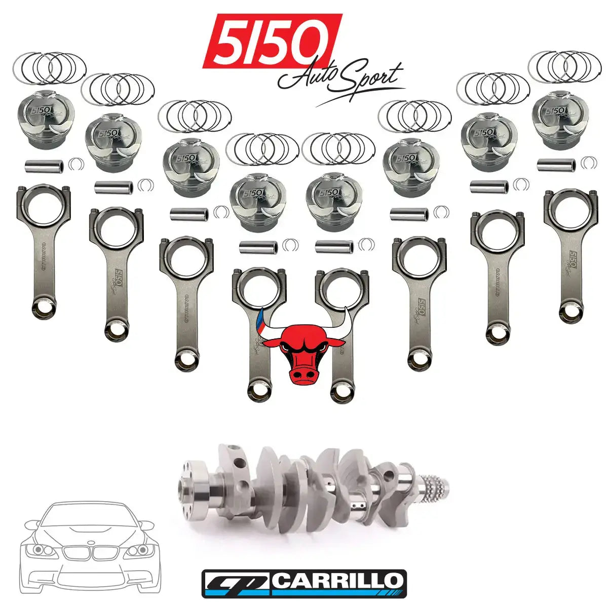 BMW S65 Stroker Kit with Carrillo Rods and CP Pistons