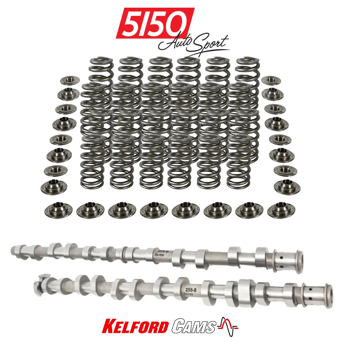 BMW Toyota B58 Kelford Camshaft & Valve Spring Kit, with multiple valve springs and a camshaft.