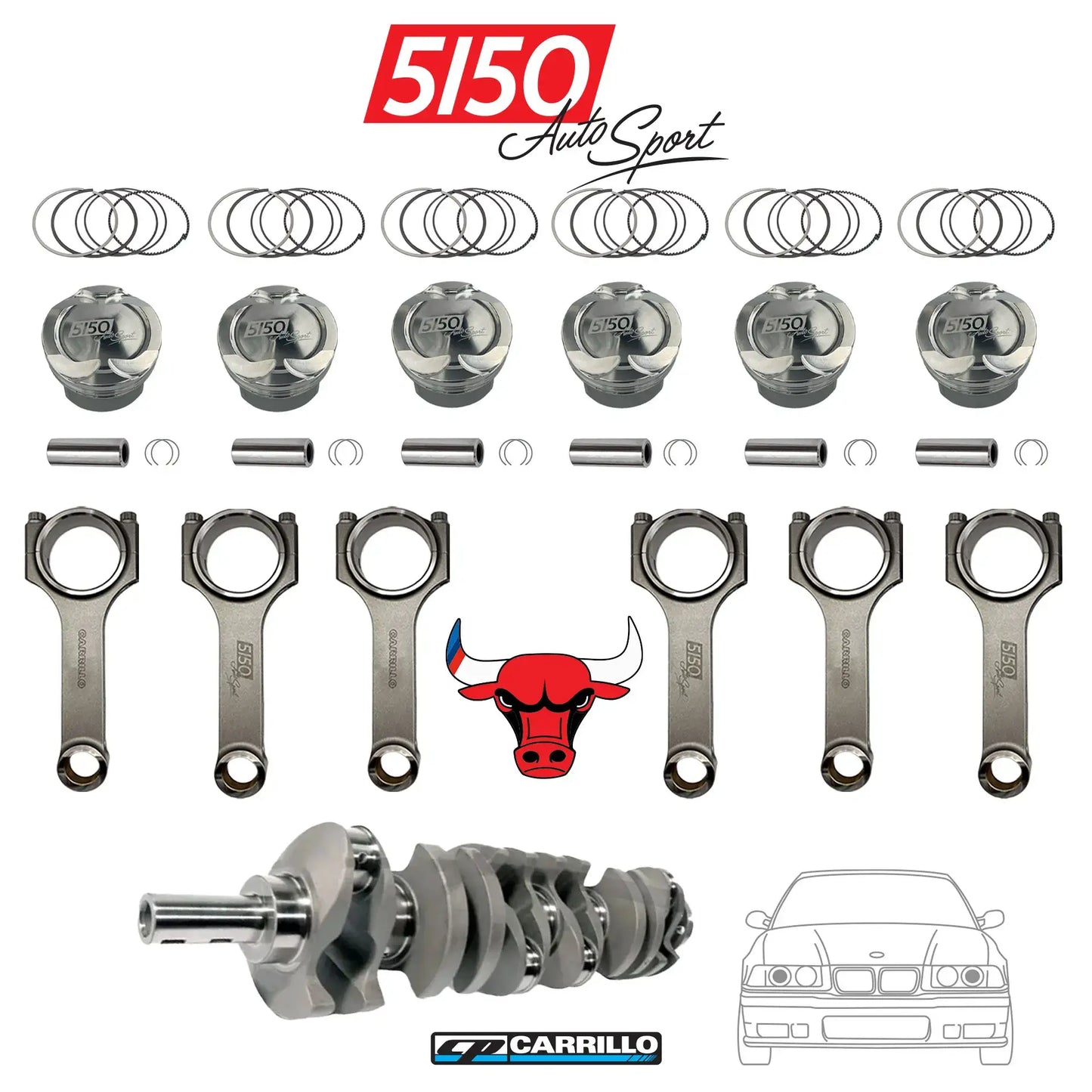 BMW M50 / M52 / S50 / S52 Stroker Kit by 5150 AutoSport