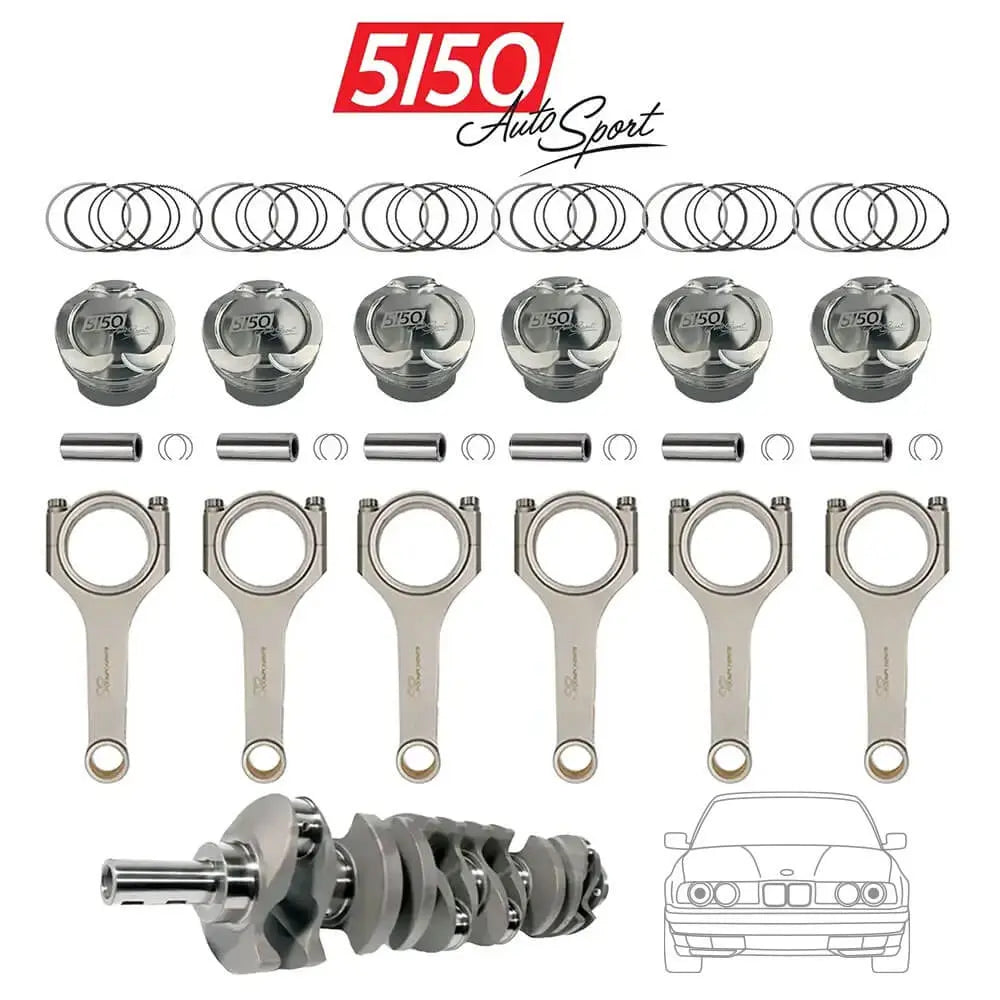 Standard 4.2L BMW S38 Stroker Kit Featuring CP-Carrillo Pistons and SP Components Rods