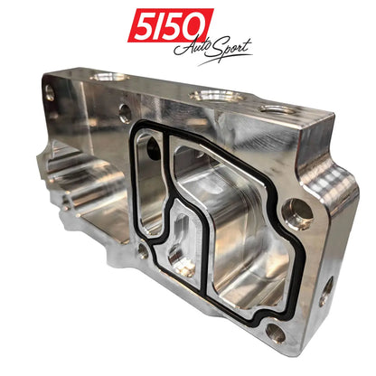 Billet aluminum oil filter housing BMW