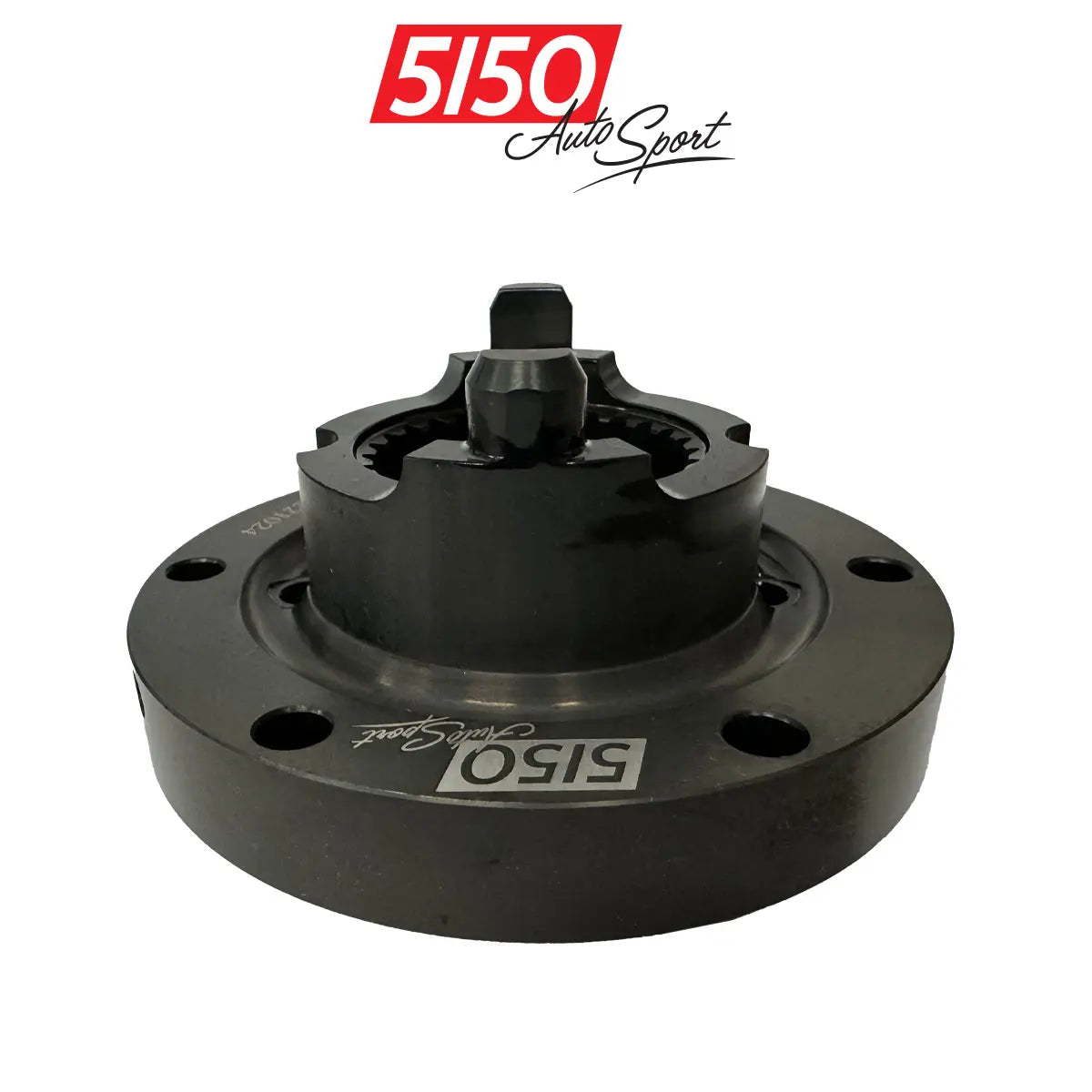 Side view of 5150 S54 VANOS exhaust hub with precise pin alignment