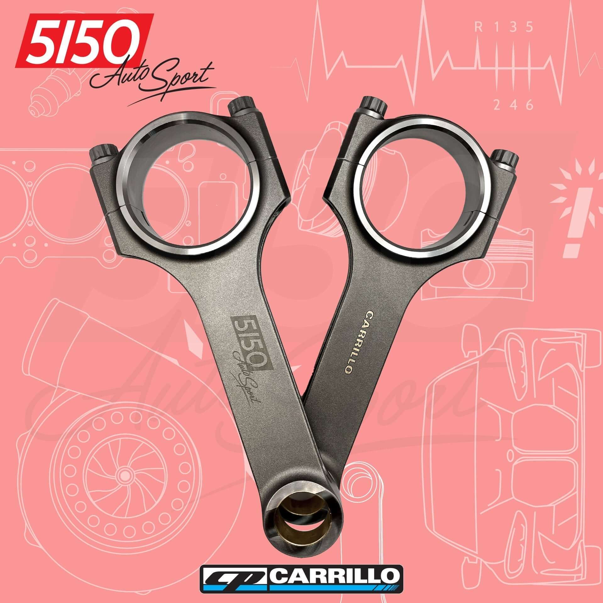 Carrillo pro-xtreme high performance forged connecting rods for BMW N55 motorsport racing engines.