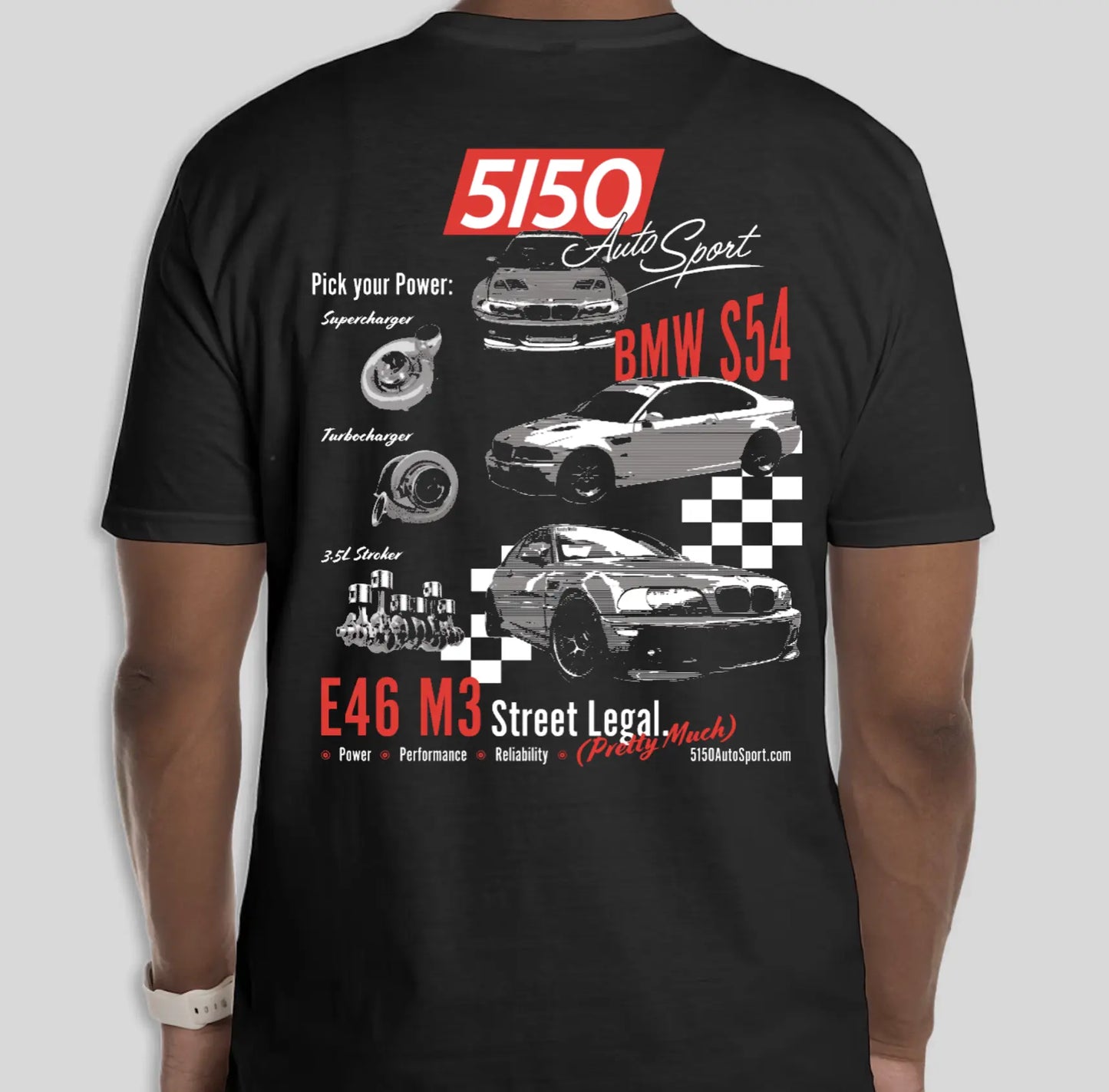 BMW E46 M3 S54 T-shirt by 5150 AutoSport