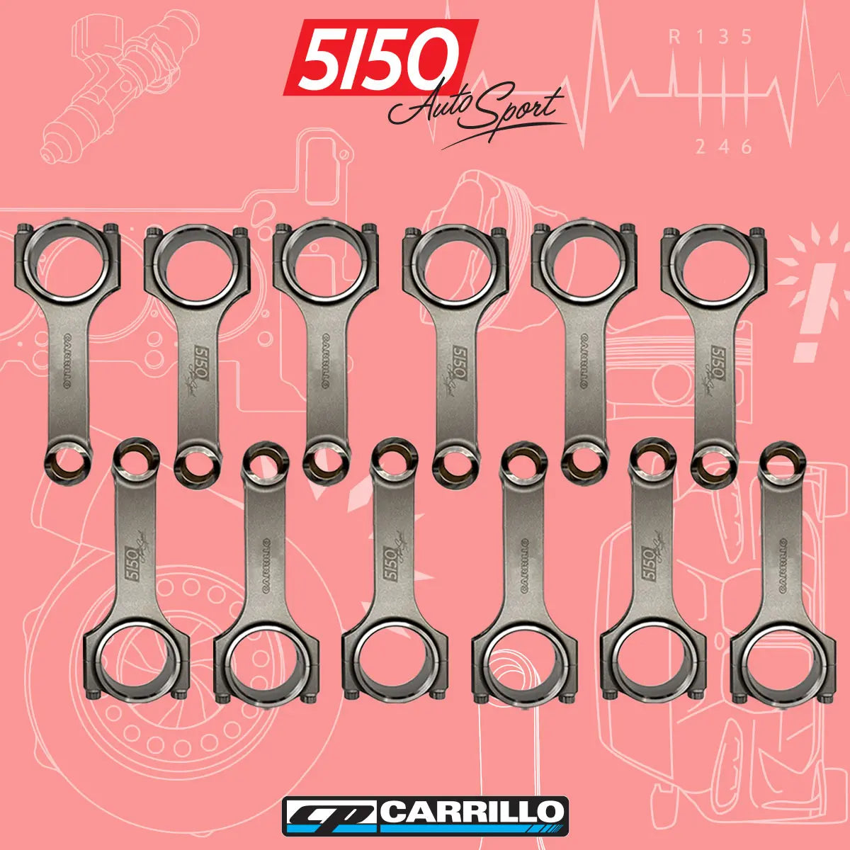 CP-Carrillo Connecting Rod Set, BMW / Rolls-Royce N74R Pro-Xtreme ...