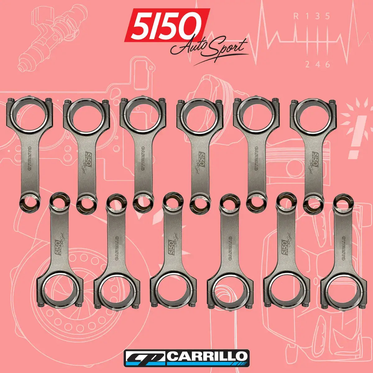 CP-Carrillo Connecting Rod Set, BMW / Rolls-Royce N74R Pro-Xtreme ...